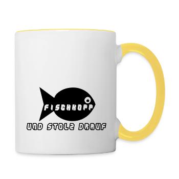 Fischkopp - Tasse zweifarbig - Weiß/Gelb - Rechts