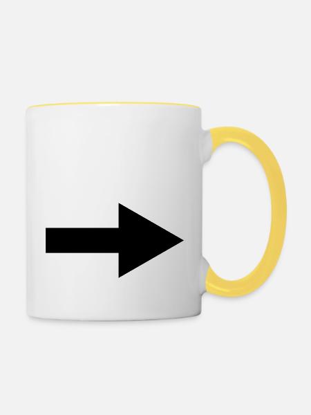 pfeil - Tasse zweifarbig - Weiß/Gelb