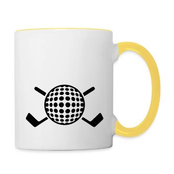 golf_f1 - Tasse zweifarbig - Weiß/Gelb - Rechts