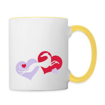 Lévrier Valentin - Mug contrasté - blanc/jaune - Droite