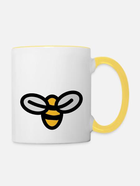 Bee - Tasse zweifarbig - Weiß/Gelb