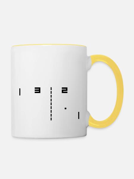 pong - Tasse zweifarbig - Weiß/Gelb