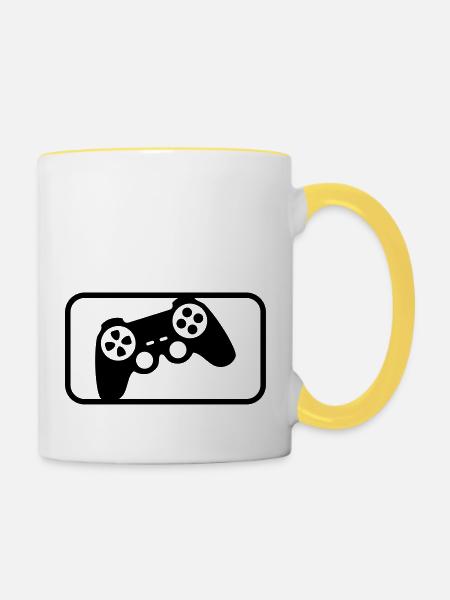 Controller Sport - Tasse zweifarbig - Weiß/Gelb
