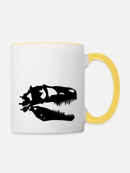 T-rex - Tasse zweifarbig - Weiß/Gelb