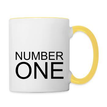 Number One - Mug contrasté - blanc/jaune - Droite