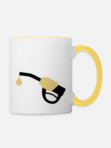 Zapfhahn - Tasse zweifarbig - Weiß/Gelb