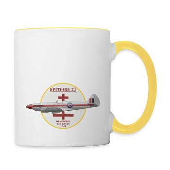 Spitfire 21 Blackpool Air Racer - Mug contrasté - blanc/jaune - Droite