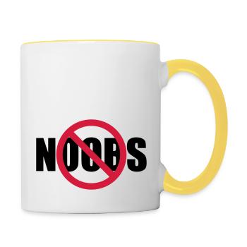 Aucun signe de noobs interdit - Mug contrasté - blanc/jaune - Droite