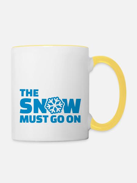 Schnee - Tasse zweifarbig - Weiß/Gelb