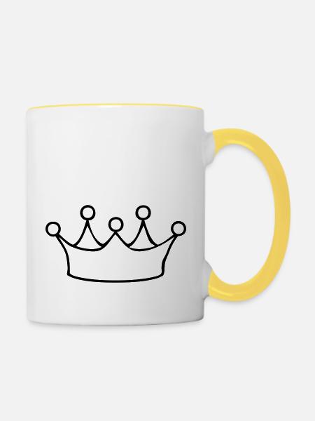 krone - Tasse zweifarbig - Weiß/Gelb