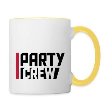 s amusement crew balken rouges amis équipe crew cl - Mug contrasté - blanc/jaune - Droite