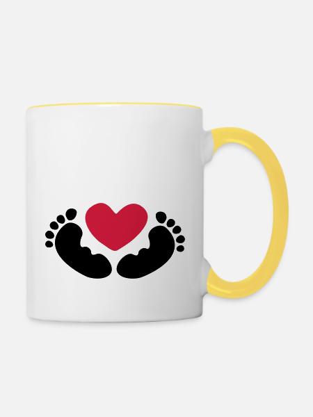 baby - Tasse zweifarbig - Weiß/Gelb