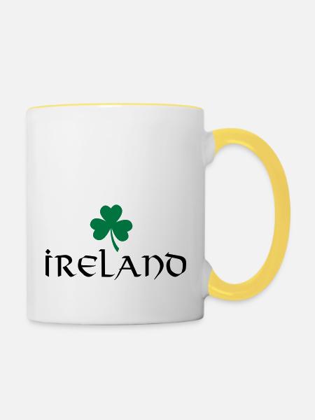 Ireland - St. Patrick's Day - Tasse zweifarbig - Weiß/Gelb