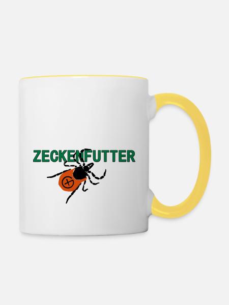 Zeckenfutter - Tasse zweifarbig - Weiß/Gelb
