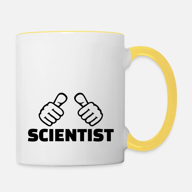 Scientist - Tasse zweifarbig - Weiß/Gelb