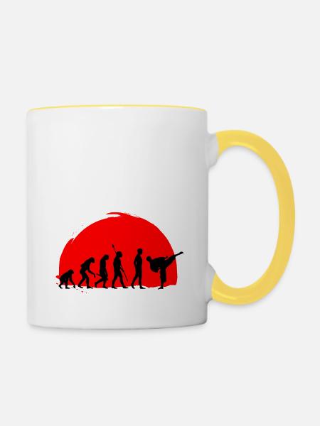 Karate Evolution Kampfsport - Tasse zweifarbig - Weiß/Gelb