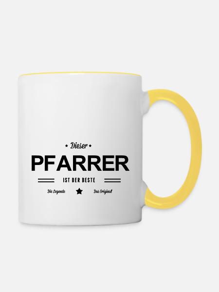 Bester Pfarrer - Tasse zweifarbig - Weiß/Gelb