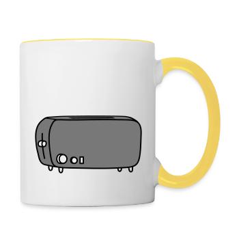 toaster brot toasten - Tasse zweifarbig - Weiß/Gelb - Rechts
