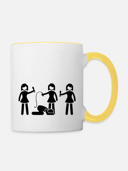 bachelorette girls - Tasse zweifarbig - Weiß/Gelb