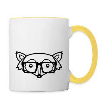 Head Design Fuchs - Contrasting Mug - white/yellow - Right