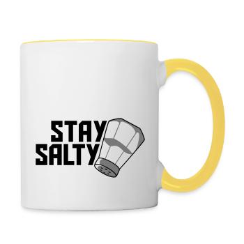 Stay Salty Logo - Tasse zweifarbig - Weiß/Gelb - Rechts