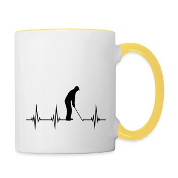 Puls EKG Golf - Tasse zweifarbig - Weiß/Gelb - Rechts