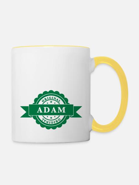 Adam - Tasse zweifarbig - Weiß/Gelb
