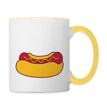 Hot Dog Sausage - Contrasting Mug - white/yellow - Right