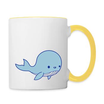 Wal Baby Clipart - Tasse zweifarbig - Weiß/Gelb - Rechts