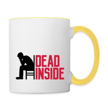 Depression Dead Inside - Tasse zweifarbig - Weiß/Gelb - Rechts