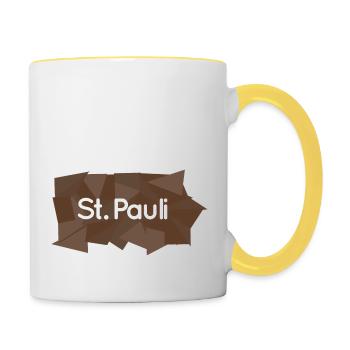St. Pauli braun/weiß - Tasse zweifarbig - Weiß/Gelb - Rechts