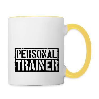Coach personal trainer - Contrasting Mug - white/yellow - Right