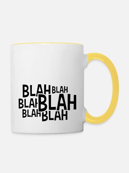 Comic Blah disant - Mug contrasté - blanc/jaune