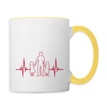 Pulse 2 daughters - Contrasting Mug - white/yellow - Right
