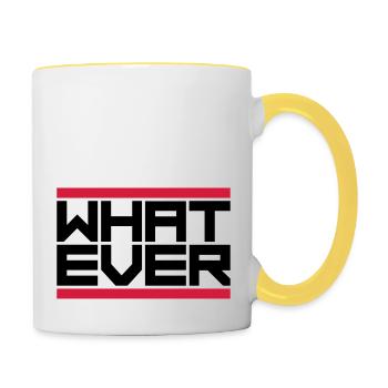 Devise quoi que ce soit - Mug contrasté - blanc/jaune - Droite