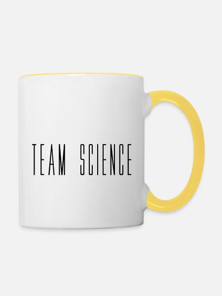 Team Science Gespiegelt - Tasse zweifarbig - Weiß/Gelb