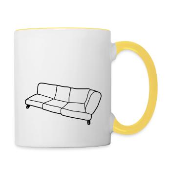 Clipart Design Sofa - Tasse zweifarbig - Weiß/Gelb - Rechts