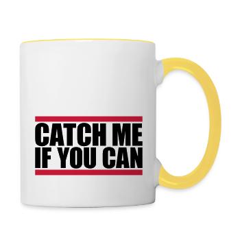 Barres rouges Catch - Mug contrasté - blanc/jaune - Droite