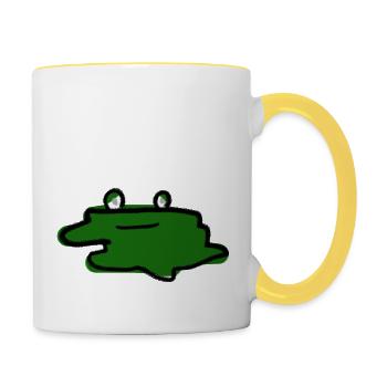 Flat frog - Contrasting Mug - white/yellow - Right