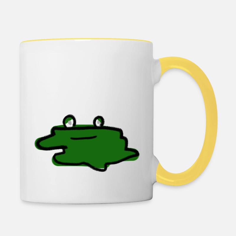 Flat frog - Contrasting Mug - white/yellow
