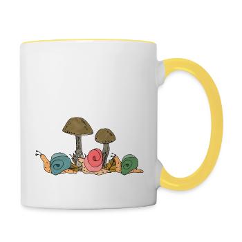 Snails - Contrasting Mug - white/yellow - Right