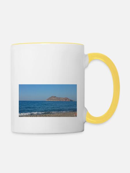 Griechische Landschaft - Tasse zweifarbig - Weiß/Gelb