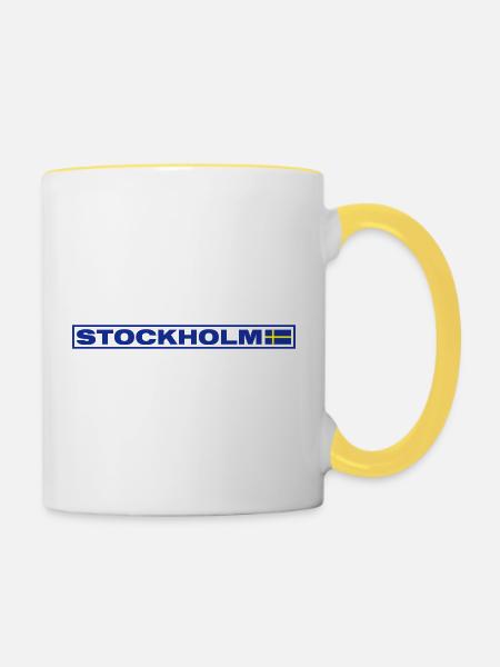 STOCKHOLM - Tasse zweifarbig - Weiß/Gelb