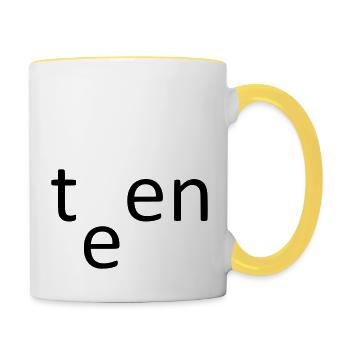 adolescent - Mug contrasté - blanc/jaune - Droite
