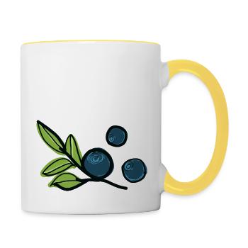 Fruits de myrtille - Mug contrasté - blanc/jaune - Droite