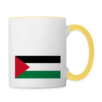 Amour Palestine - Mug contrasté - blanc/jaune - Droite