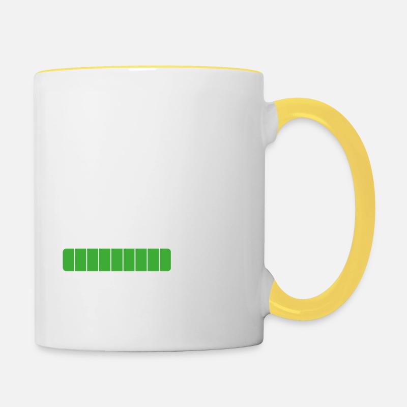 Prochaine Connerie En Cours De Chargement Cadeau - Mug contrasté - blanc/jaune