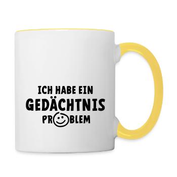 J’ai un problème de mémoire. Alzheimer, démence. - Mug contrasté - blanc/jaune - Droite