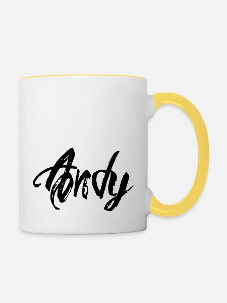 andy - Tasse zweifarbig - Weiß/Gelb