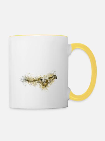 Gepard - Tasse zweifarbig - Weiß/Gelb